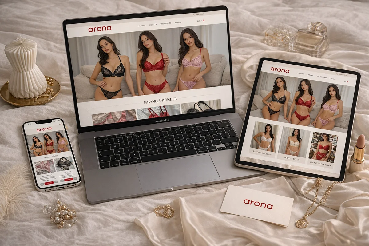 Arona Lingerie — Web tasarımı ve özel sipariş sistemi