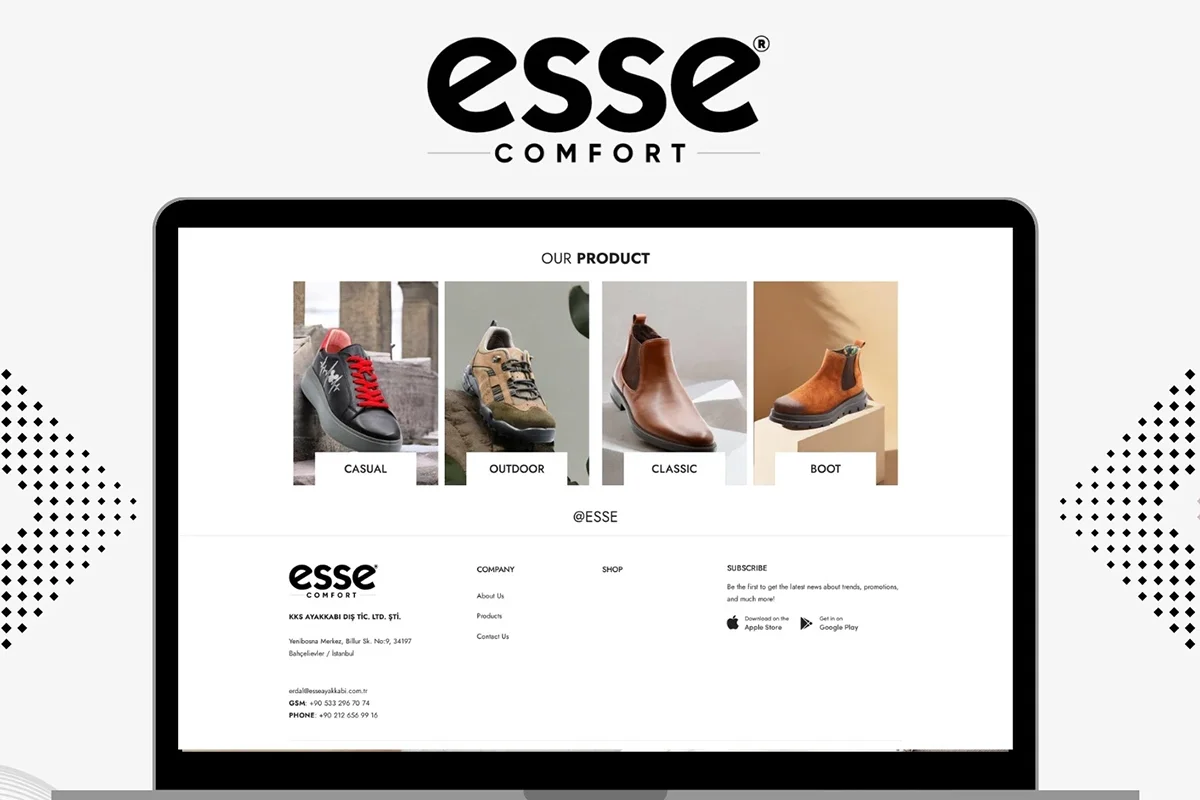 Esse Shoes — WordPress web tasarımı